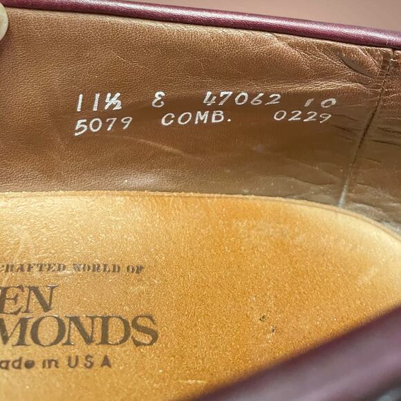 Men\'s ALLEN EDMONDS Bridgeton Dark Burgundy USA Made Tassel Loafers EUC main image 7